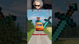 Cars vs Minecraft Characters 😂❌ BeamNGDrive shorts minecraft beamngdrive [upl. by Carrick664]