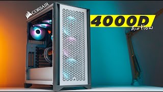 Corsair 4000D Airflow White Case Review  The Nicest Case Yet [upl. by Akerahs]