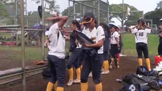 Softball Cheers at Punahou Punavision  May 2016 [upl. by Llezom]