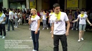 Learn the Hannah Montana Hoedown Throwdown dance Selfridges in London [upl. by Airdua481]