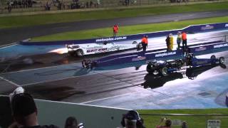 Jet Dragster crash Perth Motorplex 30112013 [upl. by Dnumyar]