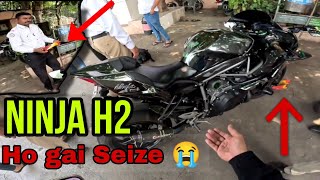 POLICE NE NINJA H2 KO SEIZE KAR LIYA😭  COPS vs SUPERBIKE  Aaj toh Mota Challan katega😱😥 [upl. by Eniarrol195]