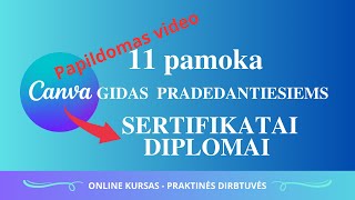 KAIP SU CANVA SUKURTI SERTIFIKATUS DIPLOMUS  CANVA GIDAS PRADEDANTIESIEMS  CANVA PAMOKOS 113 [upl. by Silloh]