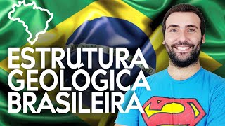 AULA DE GEOGRAFIA ESTRUTURA GEOLÓGICA BRASILEIRA  ESCUDOS CRISTALINOS X BACIAS SEDIMENTARES [upl. by Asor]