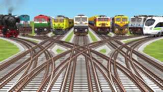 Vii Trains Crossing On Bumpy Railroad  Branched Railroad🪈 Crossings Tracks  railroad crossing [upl. by Sheley473]