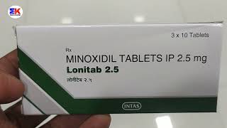 Lonitab 25mg Tablet  Minoxidil Tablet  Lonitab 25 Tablet Uses Benefits Dosage Review in Hindi [upl. by Ahsirpac155]