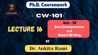 Lecture 16  CW 101  Data Interpretation and Report Writing phd phdcoursework [upl. by Clauddetta]