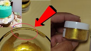 GOLD PAINT EDIBLE WITHOUT ALCOHOL  LUSTRE DUST FOR BUTTERCREAM FROSTING [upl. by Ynnej]