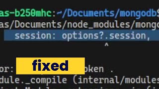 Mongodb session optionsession error Fixed [upl. by Cord]