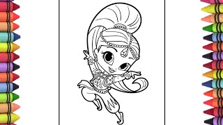 Shimmer and Shine cartoon drawing Disney princess drawing Shimmer and Shine song in Hindi [upl. by Ellehcir]