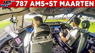 TUI Boeing 787 Cockpit Amsterdam🇳🇱 to St Maarten🇳🇱 [upl. by Rozina]