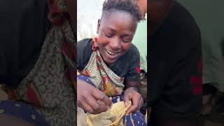 See how she enjoys a lovely food from tribefood hadzabetribe villagelife [upl. by Amie]