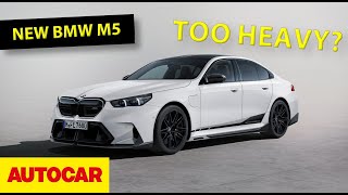 New BMW M5 review 2435kg meets 717bhp of hybrid V8 [upl. by Cirdor311]