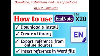 Endnote download installation and uses in easy way [upl. by Dibri]