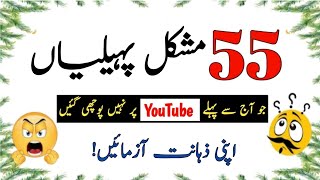 55 Duniya Ki Mushkil tareen Paheliyan  Urdu Paheliyan Jawab Ke Sath  Aql e Ins [upl. by Madi]