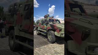 Vertical video Moscow Russia Kozak2 vehicle Ukraine Exhibition of captured equipment on Po [upl. by Ecreip]