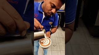 Latte art tutorial  tulip 🌷 😍😍 coffee latteart youtubeshorts shorts art [upl. by Edmead]