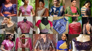 Beautiful and Stylish Brocade Fabric Blouse Design Ideas 2024  Blouse Designs  Saree Blouse design [upl. by Gayel]