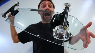 KICKFLIPPING A GLASS SKATEBOARD WITH GLASS WHEELS  YOU MAKE IT WE SKATE IT EP 72 [upl. by Quinton]