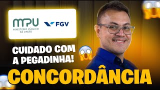 CONCORDÂNCIA  LÍNGUA PORTUGUESA  MPU BANCA FGV [upl. by Trevah]