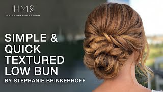 Simple amp Quick Textured Low Bun by Stephanie Brinkerhoff  Kenra Professional [upl. by Eahsed]