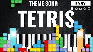 Tetris Theme Song  EASY PIANO TUTORIAL FOR BEGINNERS [upl. by Lleral]