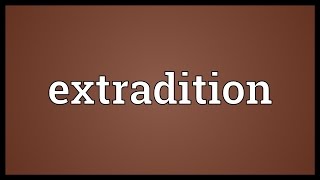 Extradition Meaning [upl. by Hungarian213]