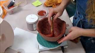 Glaze Application Demonstration for Ceramics I II and Wheel Throwing [upl. by Adlecirg]