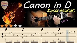 🔴Canon in D Johann Pachelbel🔴Acoustic Fingerstyle Guitar Tutorial Tabsamp Chords Easy Fingerstyle [upl. by Ydaf]