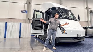 Tesla Semi My First Look amp Ride In This Awesome Electric Truck [upl. by Akirrehs]