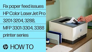 How to fix paper feed issues  HP Color LaserJet Pro 32013204 3288 MFP 33013304 3388 printers [upl. by Jeffers155]