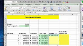 Investitionsrechnung Amortisation mit Excel [upl. by Netsirt]