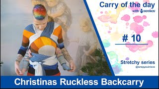 Christinas Ruckless Backcarry  Stretchy wrap [upl. by Hizar]