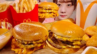 ASMR Mcdonalds Cheeseburger【Mukbang Eating Sounds】【English subtitles】 [upl. by Meyeroff]