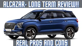 HYUNDAI ALCAZAR INDEPTH DRIVE REVIEW  LONG TERM REVIEW  PROS AND CONS [upl. by Riki]