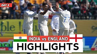 India vs England 5th Test 2024 Day 3 Highlights  IND vs ENG 2024  IND vs ENG 5th Test 2024 [upl. by Hyde]