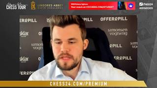 Magnus Carlsen on beating Hikaru Nakamura 30  Lindores Abbey Rapid Challenge Semis Day 1 [upl. by Eltsirc]