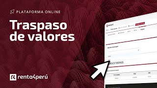 Traspaso de valores  Tutorial plataforma Renta 4 [upl. by Eiknarf]