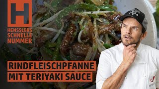 Schnelles Rindfleischpfanne mit Sojasprossen und Teriyaki Sauce Rezept von Steffen Henssler [upl. by Harriette]