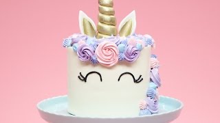 HOW TO MAKE A UNICORN CAKE  NERDY NUMMIES [upl. by Berna]