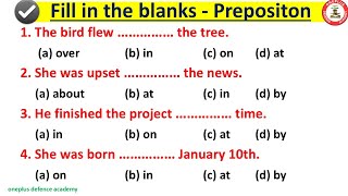 Fill in the blanks questions 7  Fill in the blanks with appropriate preposition questions [upl. by Eniamrehc]