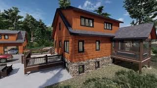 Rainey Lake Custom Aspen and Carriage House Renderings  Sprucedale Ontario [upl. by Fasto]