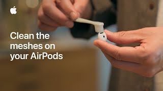 How to clean the meshes on your AirPods  Apple Support [upl. by Adnolehs372]