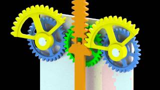 Reciprocating mechanism with segmented gears 3D model [upl. by Ivzt371]