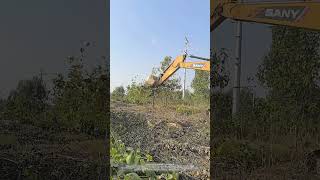 Process Of Excavator Destroying A Little Tree Under The Policy Of Returning Forest To Farmland [upl. by Harve801]