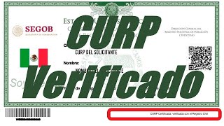 GUÍA PARA OBTENER TU CURP VERIFICADO [upl. by Sparkie]