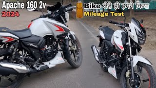 2024 new Apache 160 2v Mileage test  Shocking mileage  Adorable travelers [upl. by Ki688]