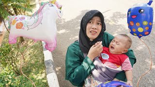 BALON BAYI AZAM TERBANG 🎈 Balon kuda poni  Mamah azam [upl. by Alathia519]