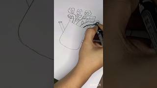 Flower vase drawingflower vase easy drawinghow to draw flower vaseflower design drawingshorts [upl. by Syl]