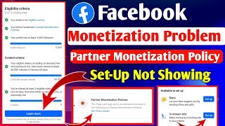 Facebook Monetization Problem  partner monetization policies  Facebook monetization policy issues [upl. by Schriever]